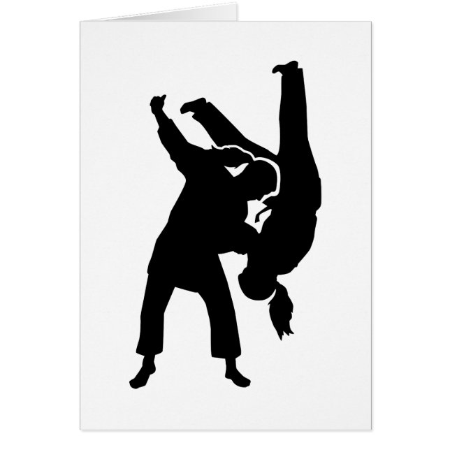 Judokvinnaflicka Hälsningskort (Framsidan)