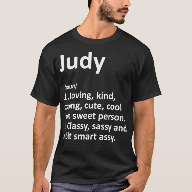 JUDY Definition Personalized Name Funny Birthday T Shirt (Framsida)