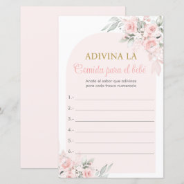 Juego para Baby Shower Adivina la comida