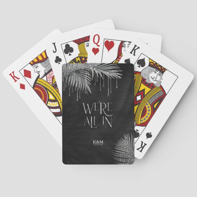 Juel Handflatan Löv Bröllop all in Silver ID830 Casinokort (Baksidan)