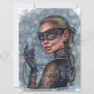 Juel Thief Female Diamond Mask Art-kort