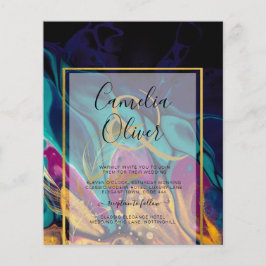 Juel Tones BRÖLLOP BLÄCK Plum Lila Teal Navy Guld Flygblad