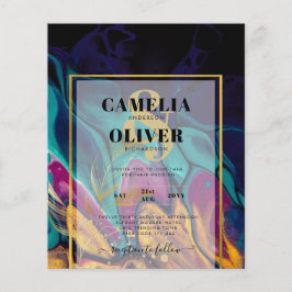 Juel Tones BRÖLLOP BLÄCK Plum Lila Teal Navy Guld Flygblad