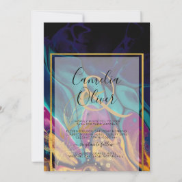 Juel Tones BRÖLLOP BLÄCK Plum Lila Teal Navy Guld Inbjudningar