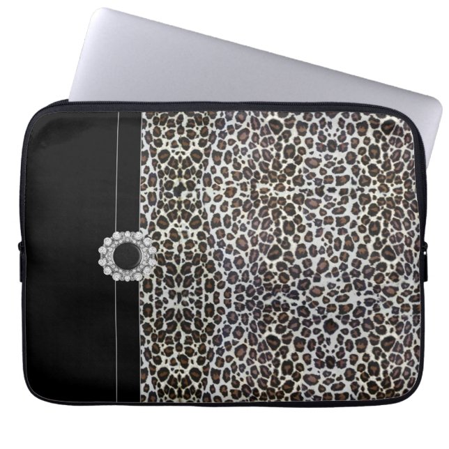 Jueled Black Leopard Laptop sleeve (Framsidan)
