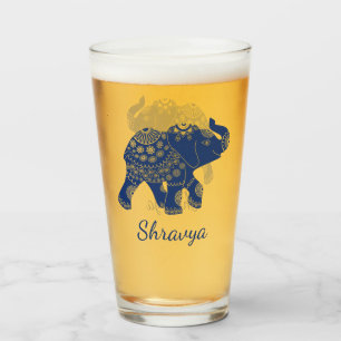 Jueled Elephant Royal Blue Personlig Glaskopp