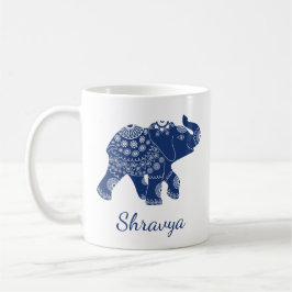 Jueled Elephant Royal Blue Personlig Kaffemugg