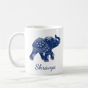 Jueled Elephant Royal Blue Personlig Kaffemugg