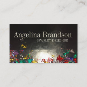 Juelry Designer Colorful Diamond Stil Card Visitkort