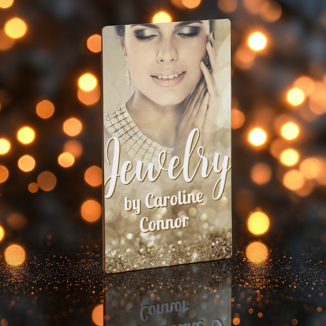 Juelry Designer Guld Gnistra Luxurie Visitkort (Perfect for business)