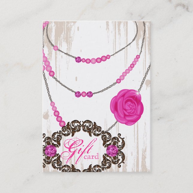 Juelry Gift Card Ro Necklace Diamonds Rosa Brow Rabattkort (Framsida)