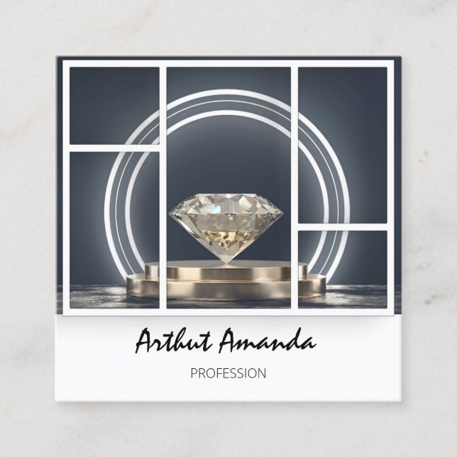 Juelry Luxury Goods Boutique Anpassningsbar Logoty Fyrkantigt Visitkort (Framsida)