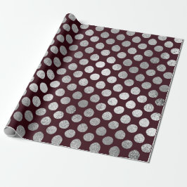 Juelry Maroon Burgundy Silver Dots Vip Presentpapper