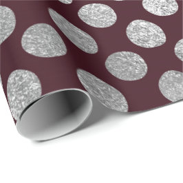 Juelry Maroon Burgundy Silver Dots Vip Presentpapper