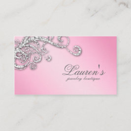 Juelry Swirl Glitter Diamonds Rosa  Visitkort