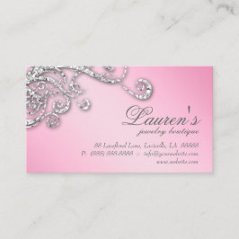 Juelry Swirl Loyalty Card Glitter Diamonds Rosa Lojalitetskort