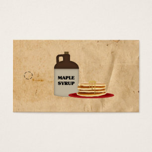 Jug and Pancakes Maple Syrup Häng Märkre Visitkort