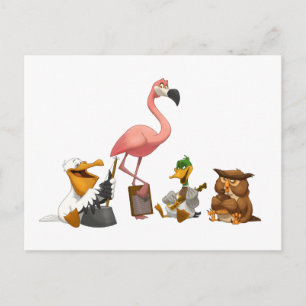 Jug Band O'Birds Postcard Vykort