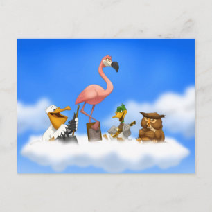 Jug Band O'Birds Postcard Vykort