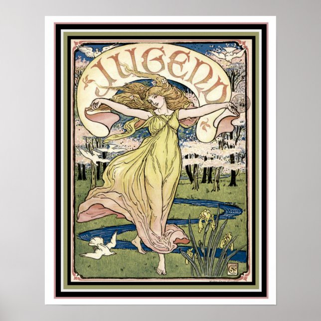 Jugend Art nouveau Cover 16 x 20 Poster (Framsidan)