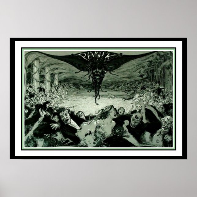 Jugend Art nouveau "Panik" Poster 16 x 20 (Framsidan)