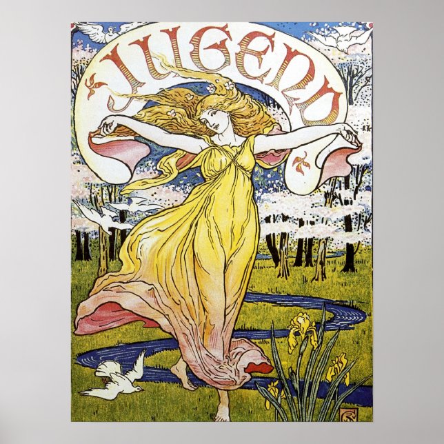 Jugend - Art nouveau Poster (Framsidan)