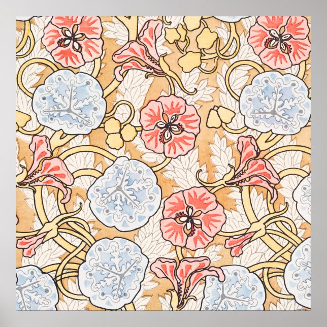 Jugend blomsterkrans mönster poster (Framsidan)