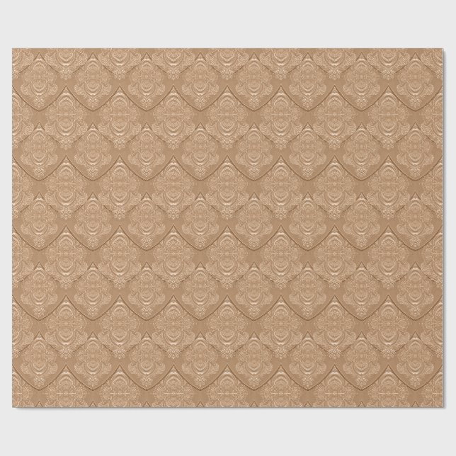 Jugend Fjädermönster i Ljusorange Presentpapper (Platt)