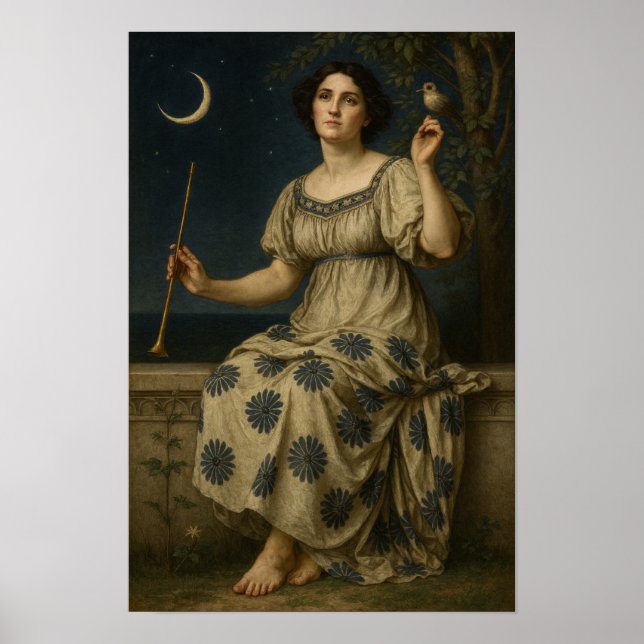 Jugend Kvinnlig Klarinettspelare Med Halvmåne Poster (Framsidan)
