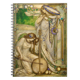 Jugend Musik Möer Gammaldags Illustration Anteckningsbok