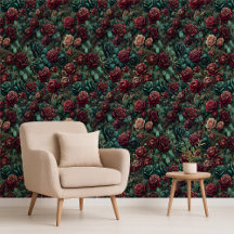 Jugend Ros Teal Guld Maximalist Tapet