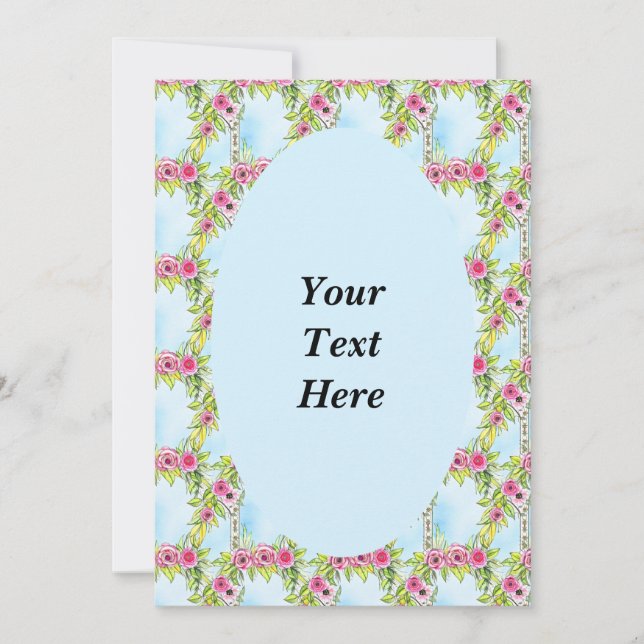 Jugend Ros Vävt Mönster Inbjudan (Framsida)