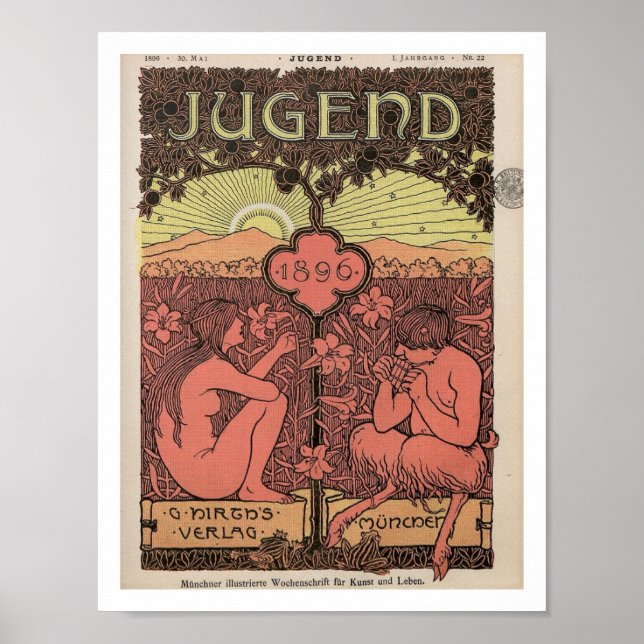 Jugend, Youth, German Magazine, 1800 s Poster (Framsidan)