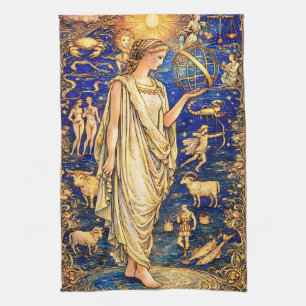 Jugend Zodiak Gudinnan Celestial Illustration Kökshandduk