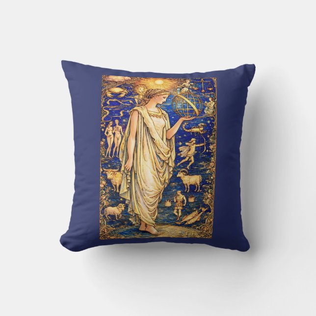 Jugend Zodiak Gudinnan Celestial Illustration Kudde (Framsida)
