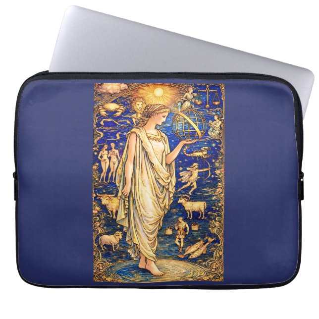 Jugend Zodiak Gudinnan Celestial Illustration Laptop Fodral (Framsidan)