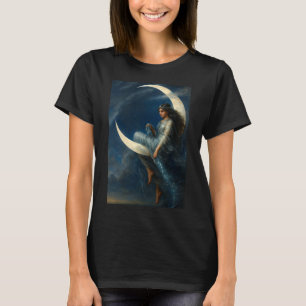 Jugendkvinna på halvmåne t shirt