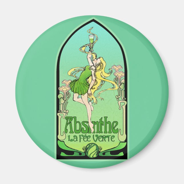 Jugendstil-absint Magnet (Framsidan)
