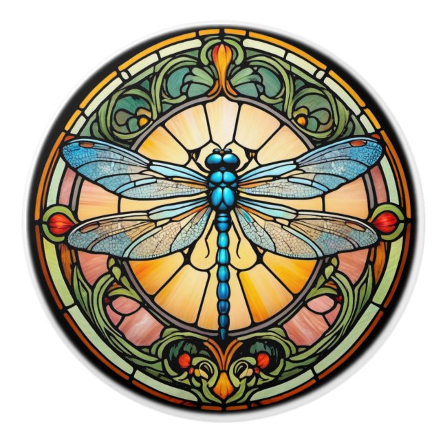 Jugendstil Glasfjäril Knopp (Framsidan)