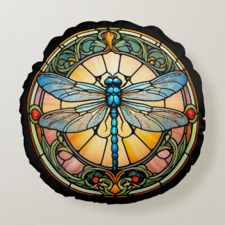 Jugendstil Glasfjäril Rund Kudde