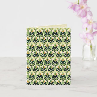 Jugendstil Gröna blad Botanisk Välkomstkort Kort