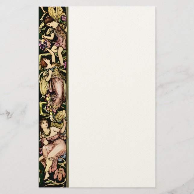 Jugendstil-illustration av en sagafigur brevpapper (Framsida)