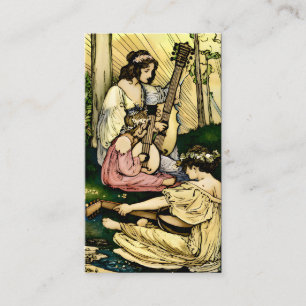 Jugendstil-illustration av en sagafigur visitkort