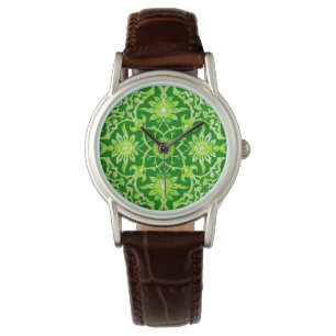 Jugendstil Kinesiskt Mönster - Smaragdgrönt Armbandsur