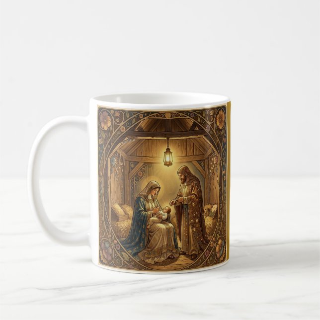 Jugendstil Nativitetsscen Kaffemugg (Vänster)