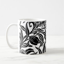 Jugendstil Vintage Botaniskt Blommönster Kaffemugg