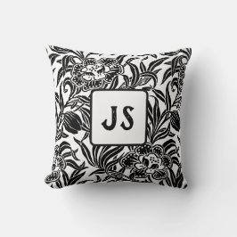 Jugendstil Vintage Botaniskt Blommönster Kudde