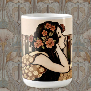 Jugendstil Vintage-läsare Kaffemugg