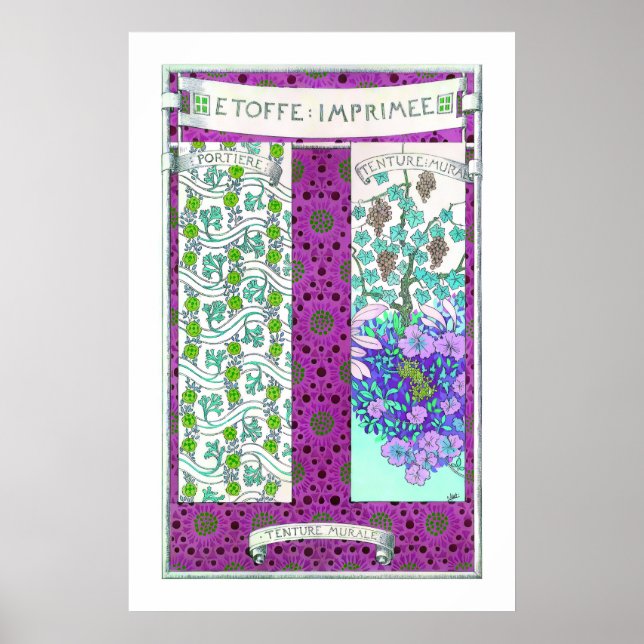 Jugendstilen Joseph Binet Vinranka blomsterkonst Poster (Framsidan)