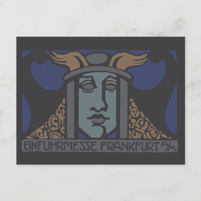 Jugendstill Einfuhrmesse 1919 Frankfurt am Main Vykort (Framsida)